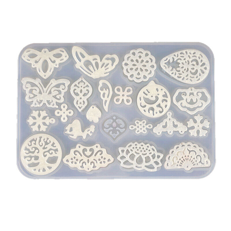 DIY Crystal Epoxy Mould Hollow Earrings Pendant Jewelry Silicone Mold Handcrafts