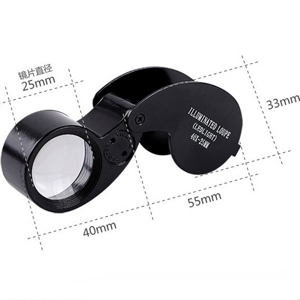 40X Led Lighted Illuminated Jewelers Eye Loupe Jewelry Magnifier