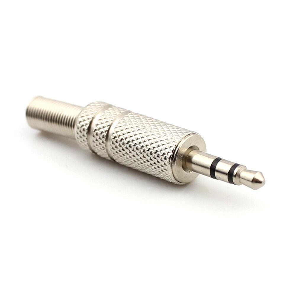 5PCS Plug Connector 3.5mm 3-Pole With Soldering Wire Terminals Stereo Metal