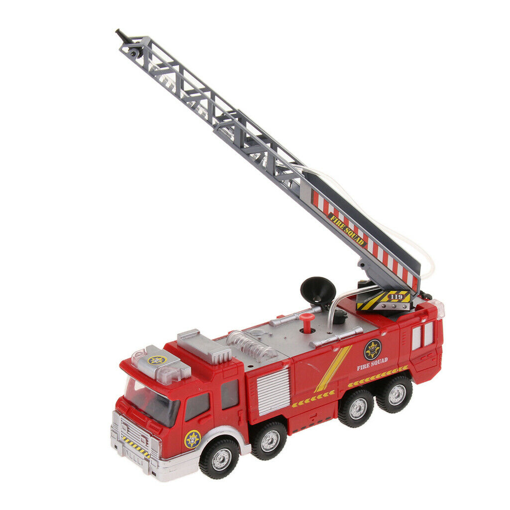 9 Inch  Fire Truck with Bump and Go Action sprays Real Water with Lights and