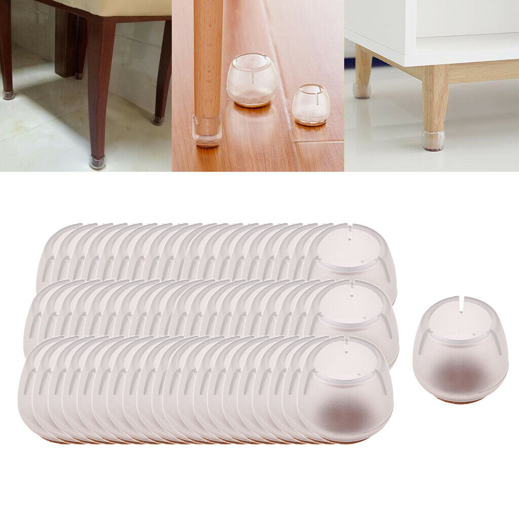 60PCS SKID-RESISTANCE CHAIR LEG CAPS RUBBER FURNITURE CABINET FEET CUPS ENDS