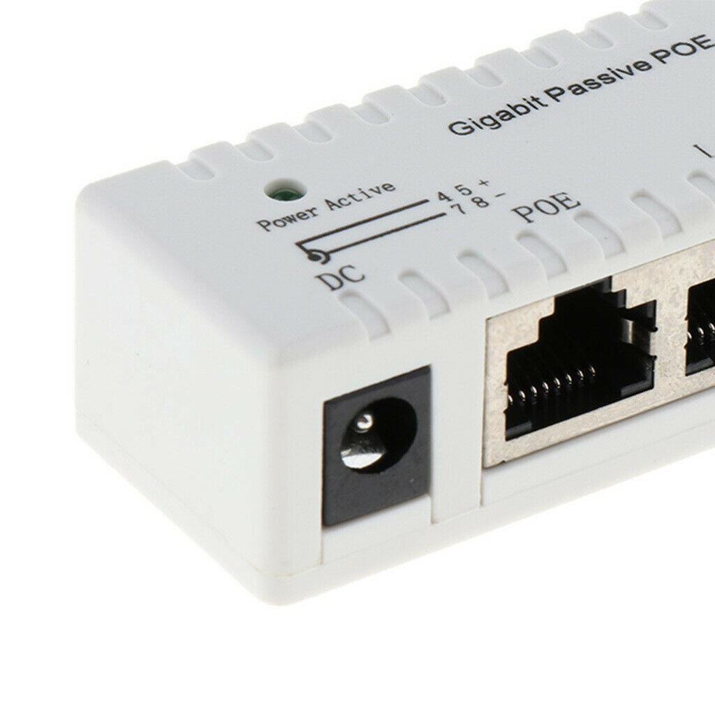 Gigabit Power Over Ethernet Passive PoE Injector Splitter for CCTV IP camera .