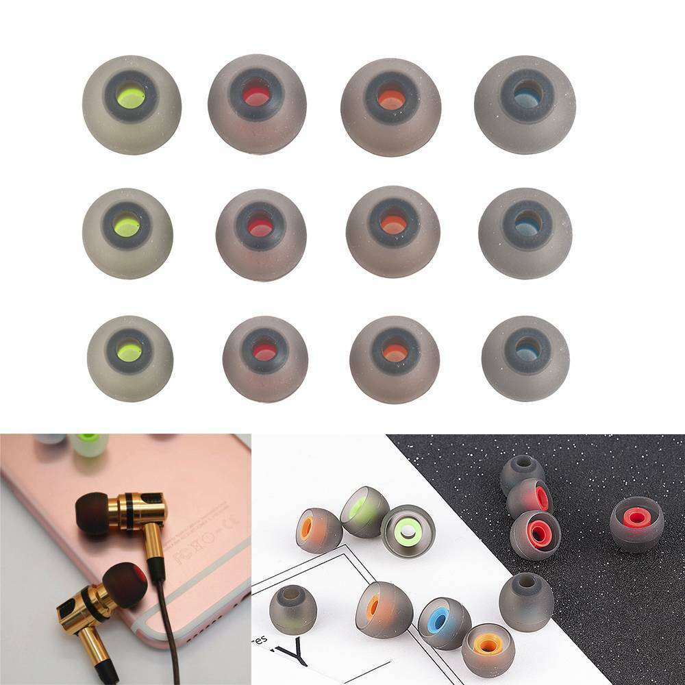 6 Pairs 3.8mm Soft Silicone Earbud Tips Kit S/M/L In Ear Headphone Covers Set
