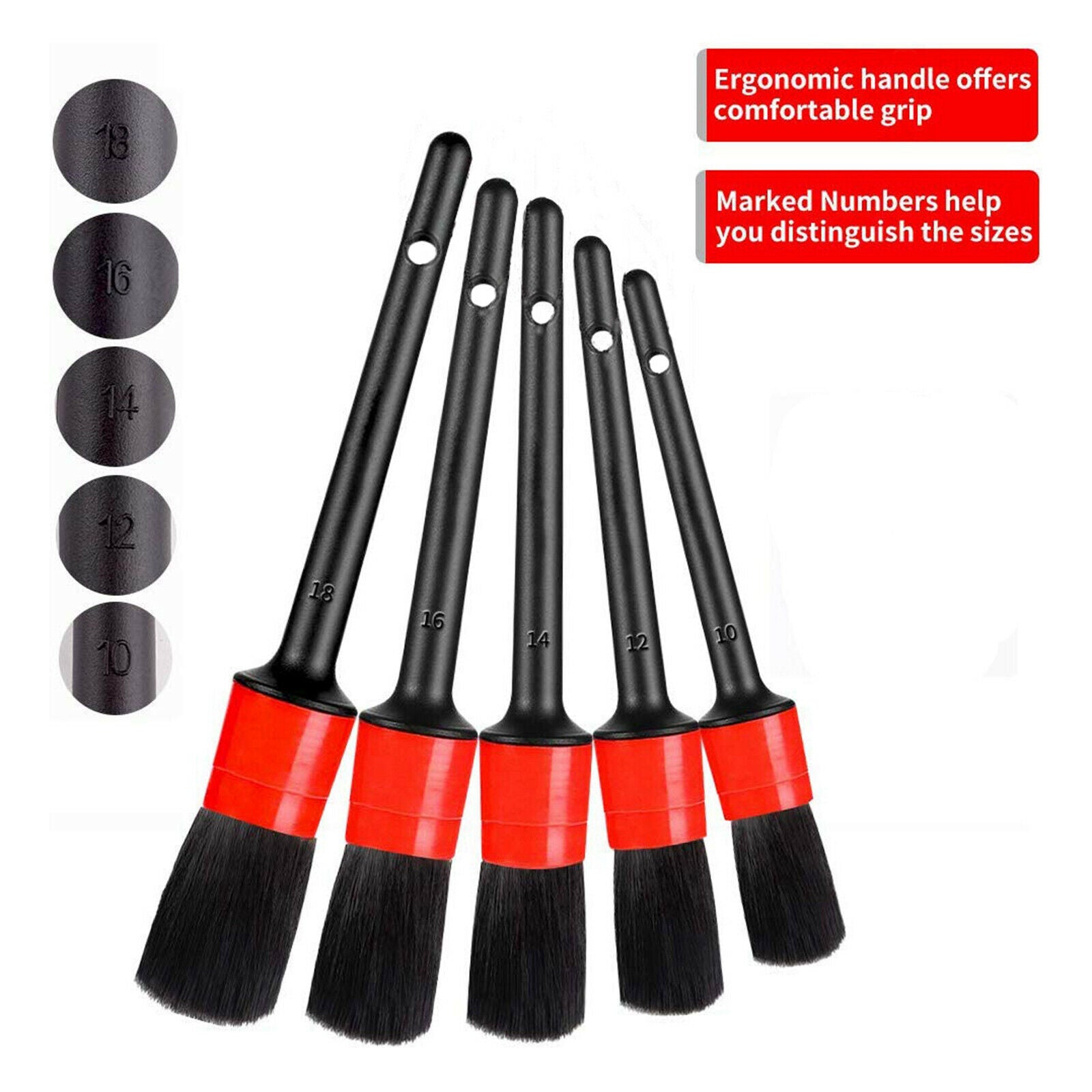 9Pieces Car Detailing Brush Kit Automobile for Tires Wheel Clean Brush