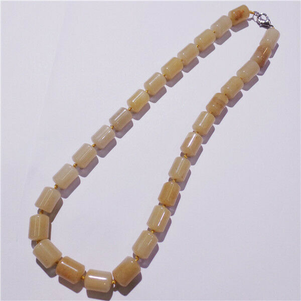 1 Strand 13x10mm Unisex Natural Yellow Aventurine Cylinder Beads Necklace HH9268