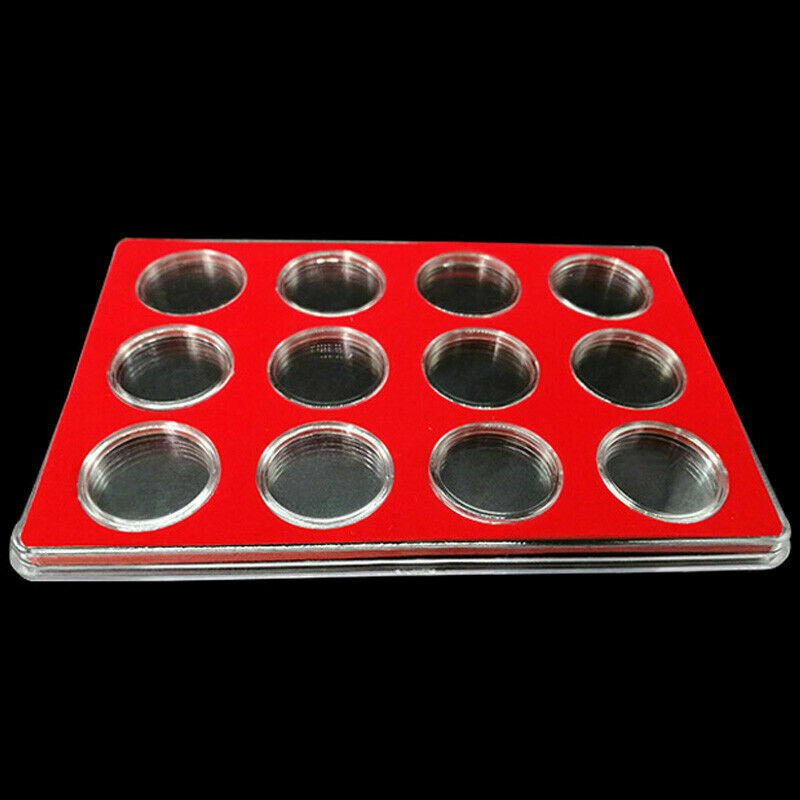 12 Holes Coin Collection Box Protective Display Case Storage Organizer Holder