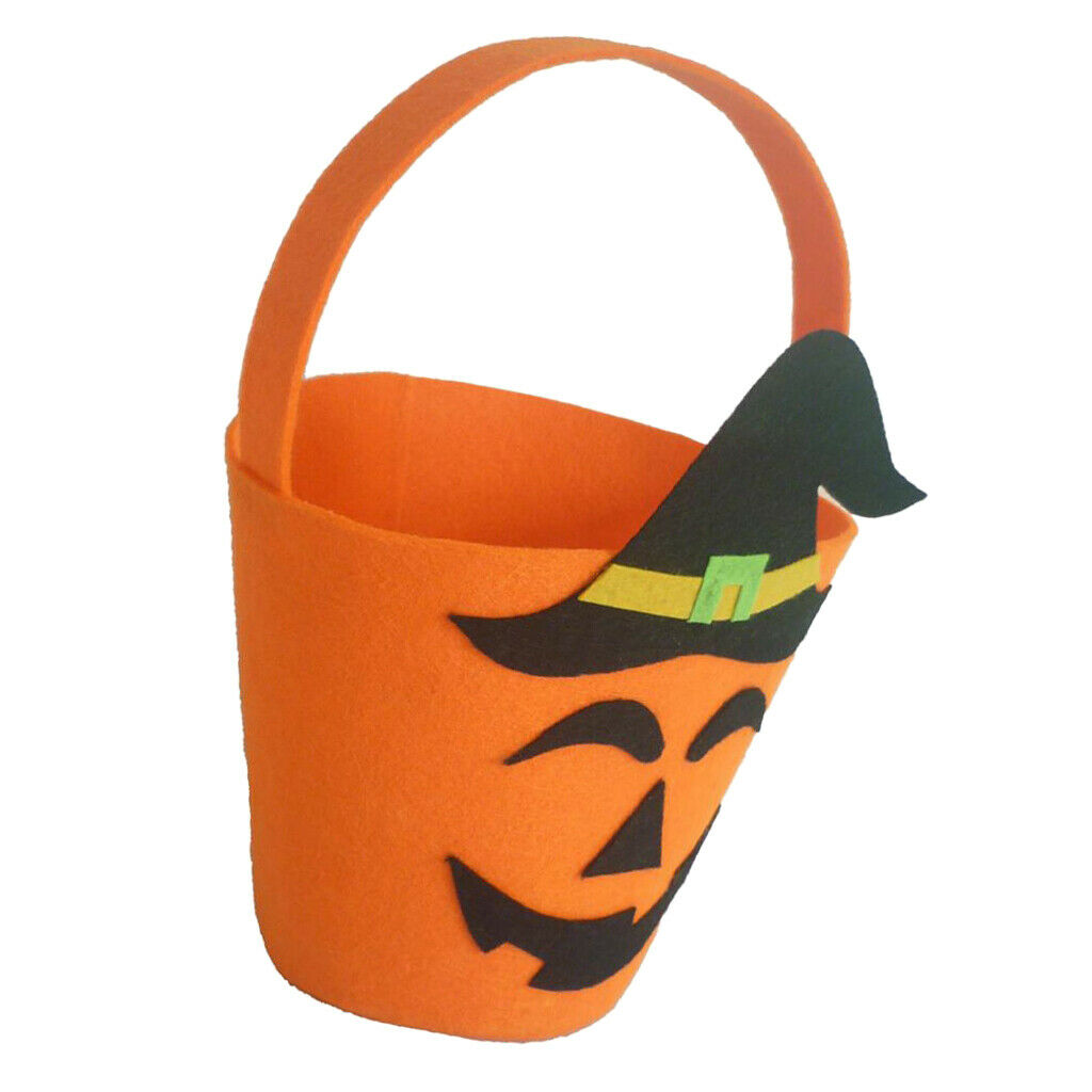 Halloween Candy Buckets Baskets Totes Gift Bags Trick or Treat Bags orange