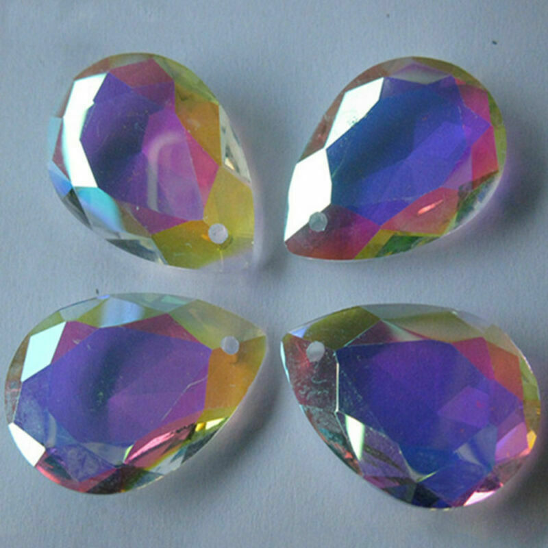 10X Colorful Glass Crystal Prisms Pendant Chandeliers Drop Jewelry DIY Making