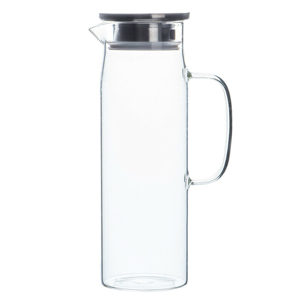 Glass Jug with Handle Heat Resistant for Water Iced Tea Beverage Serving