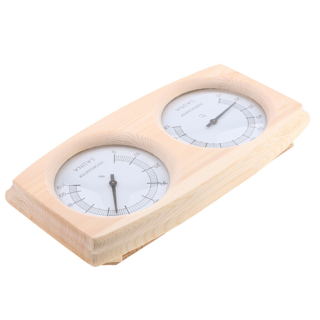 Wood Stylish Glass Fronted sauna Thermometer and Hygrometer (2 in 1 Design)