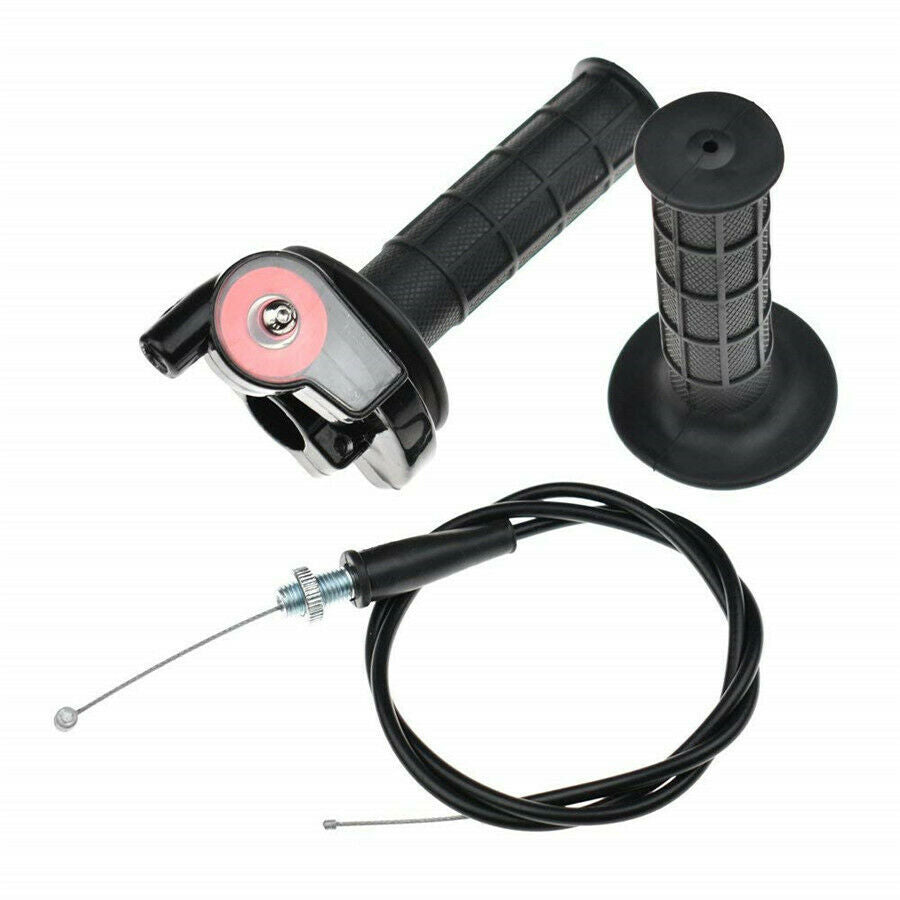 7/8" 22mm Motorcycle Twist Throttle Handle Grip with Cable 50-250CC ATV DirtBike