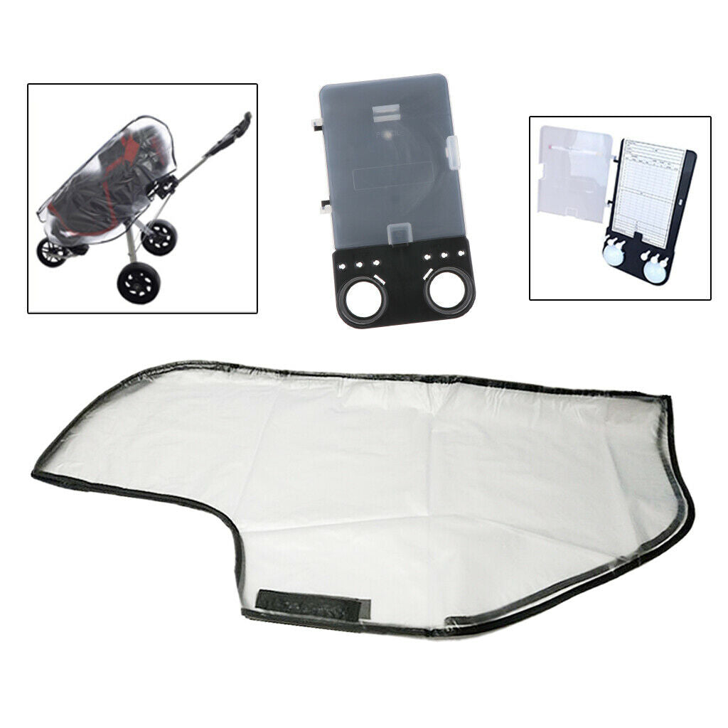 Golf Cart Rain Cover Clear Cart Raincoat Shield Hood Scorecard Holder Dust