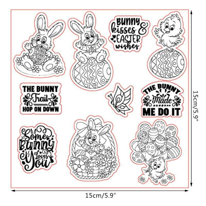 Easter Bunny Rabbit Silicone Clear Seal Stamp DIY Scrapbooking Embossing Photo