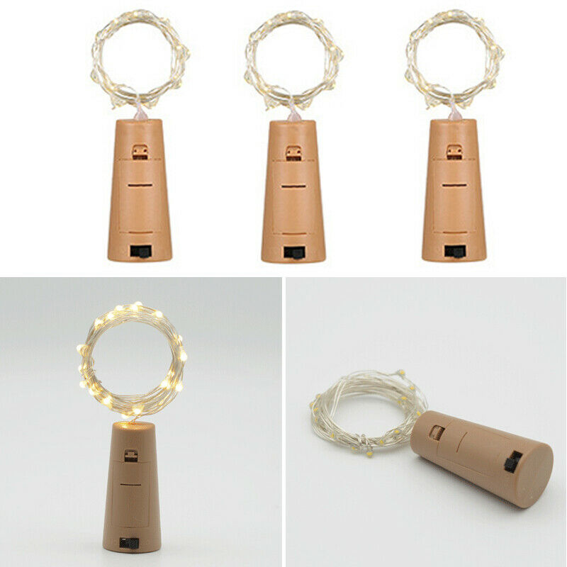 12x LED Wine Bottle Cork Copper Wire Fairy String Lights Bar Party Wedding Decor