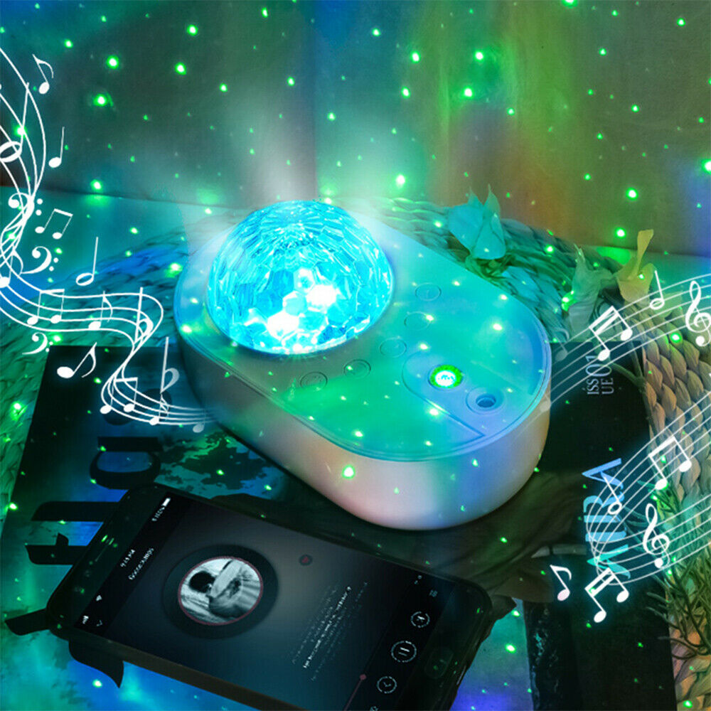 Spaceship Galaxy Night Light Starry Sky Projector USB Bluetooth Lamp for Bedroom