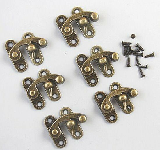 8x Swing Hook Clasp For Leather Craft Wood Crafting Case Box with Screw 37*43mm