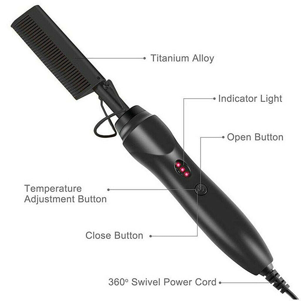 Hot Comb Hair Straightener Electric Straightening Comb for African Hair Beard