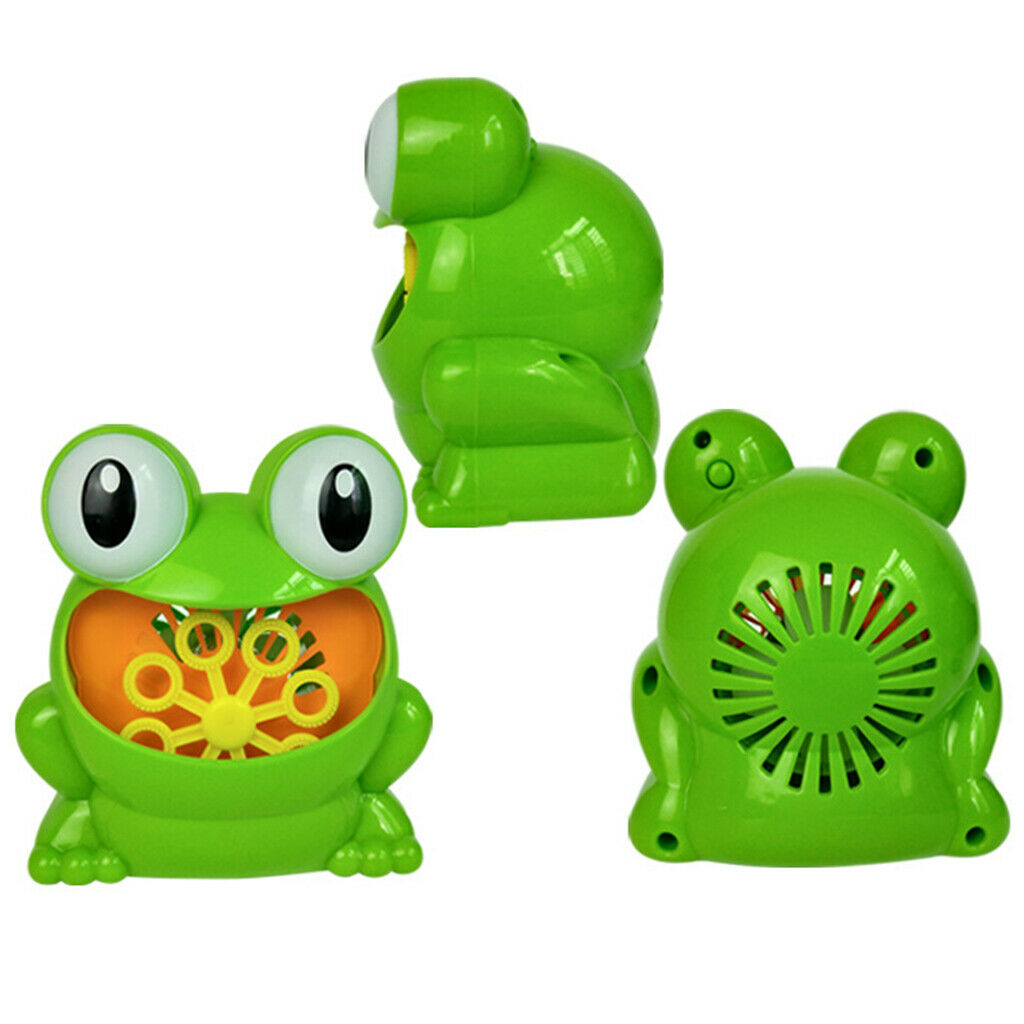 Portable Cute Frog Shape Automatic   Blower Kids Toys Green