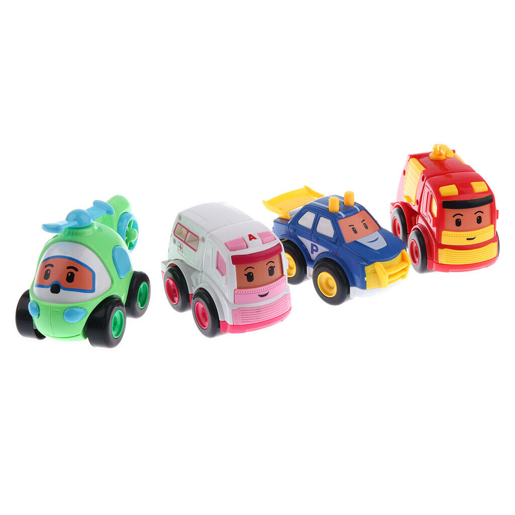 Kids Vehicle Play Set Push and Go Cartoon Car Inertia Toys for Baby Toddler