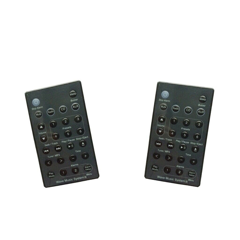 2 Piece New Remote Control Universal for B-Wave Music Radio System Black