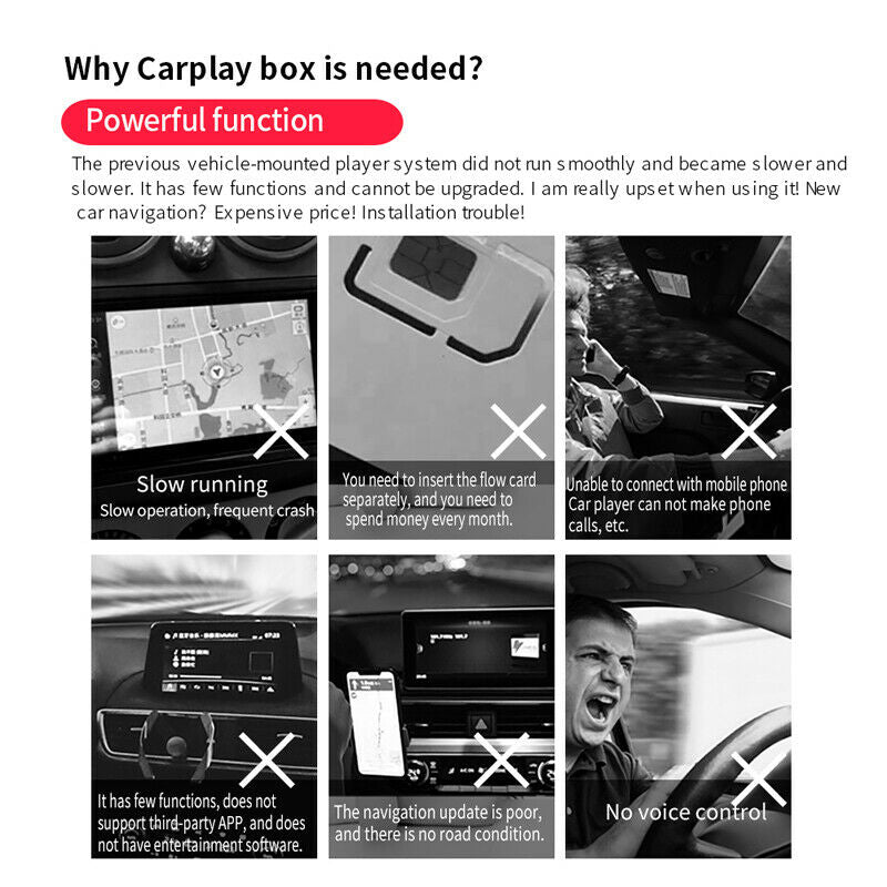 5V USB Dongle Carplay Navi MP5 Head Unit for iOS Android Phone Maps/ Music/ Siri