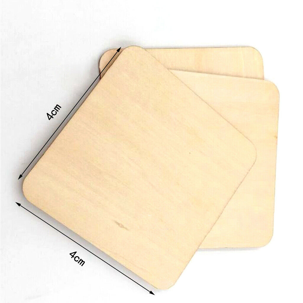 50 Pack Square Unfinished Log Wooden Pieces DIY Wooden Crafts DIY 1.6inch