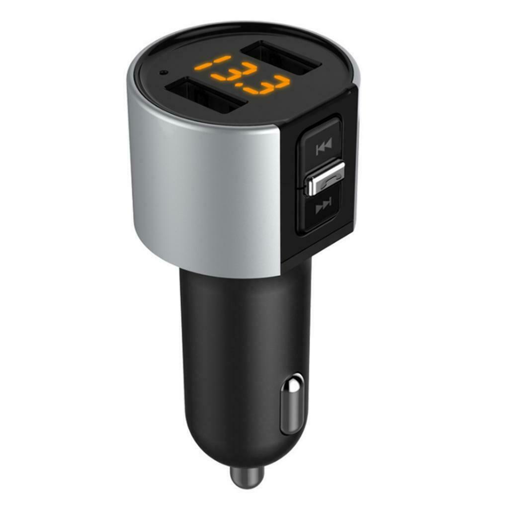 Dual USB 5V 2.4A & 1A Car Bluetooth FM Transmitter Radio Adapter MP3 Player