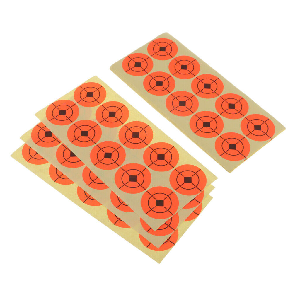 250pcs/25 Sheet, Adhesive Target, Orange, 4cm/1.6