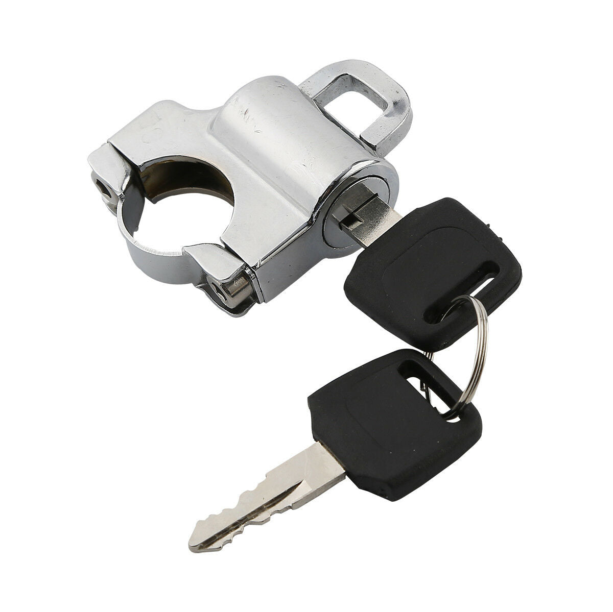 Universal Chrome Helmet Lock Fit 25mm Handlebar Hanger Hook with 2 Keys Set