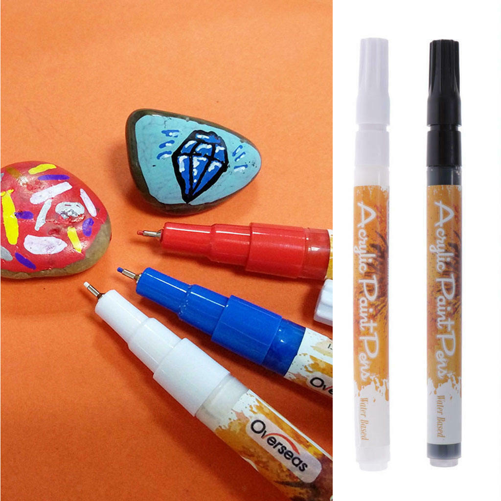 2Water Based Acrylic Paint Marker Pen Permanent 0.5mm For Wood Plastic Stone