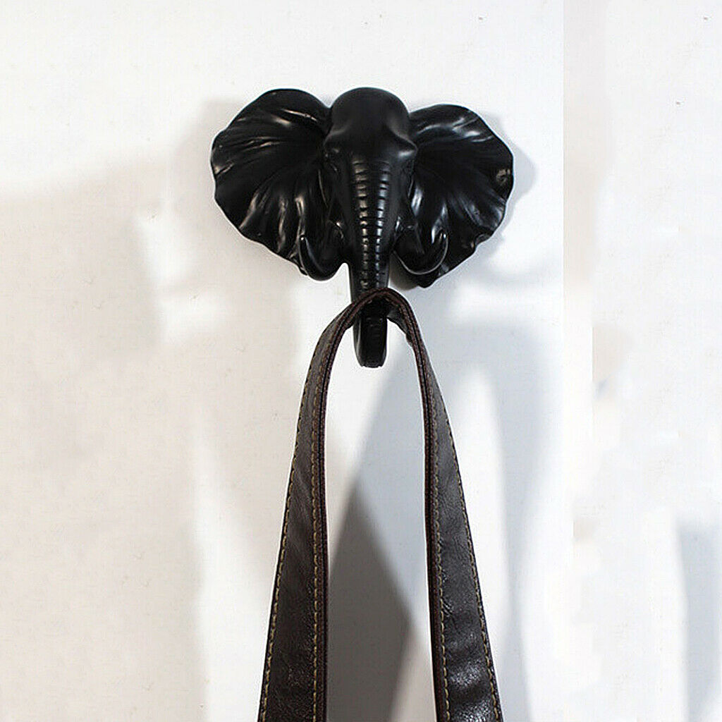 2 Pcs Decorative Hooks Wall/Door/Wardrobe Mounted Rack Elephant + Horse Pattern