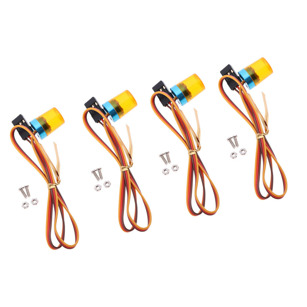 4 Pieces RC Warning Light 4 Modes Birght Lights For 1/10 RC Car Parts And