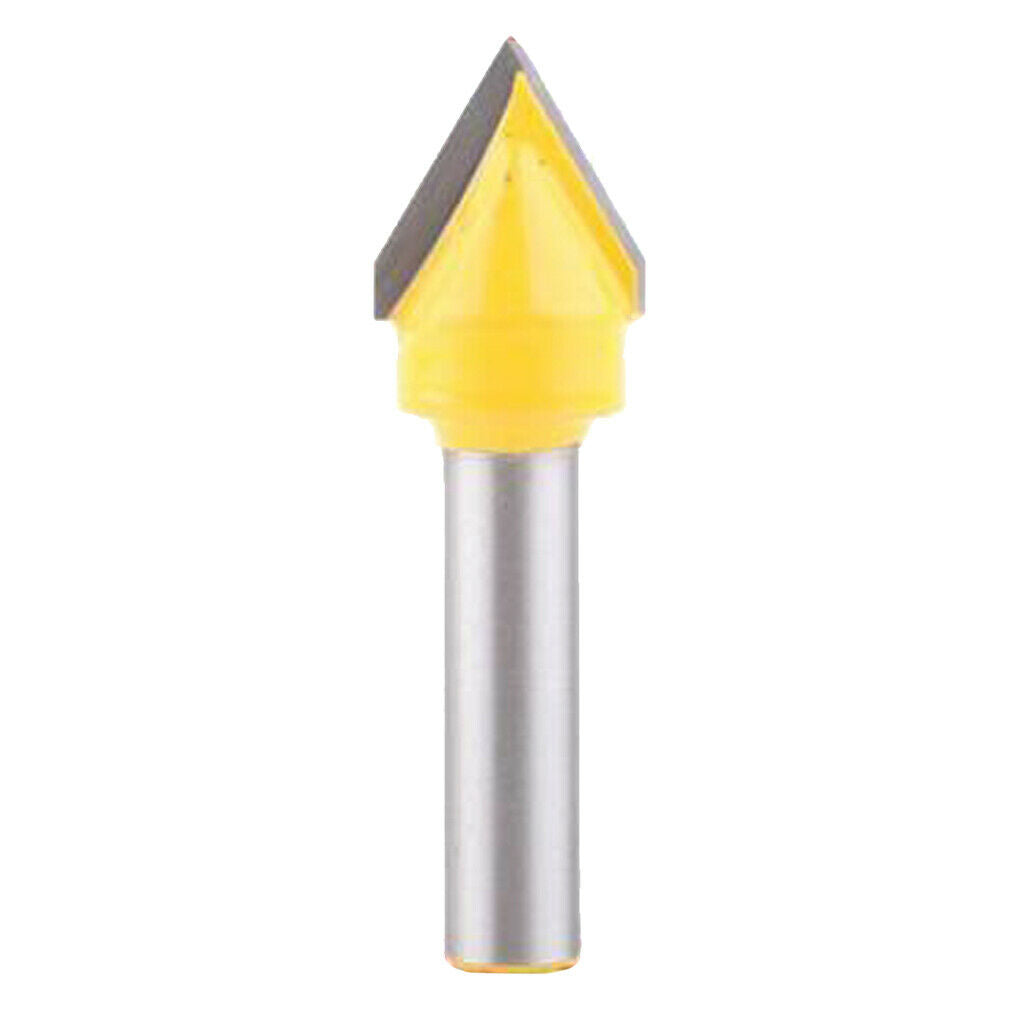 2 Pieces 8mm Shank Woodworking Mill Router Bits V-Groove 60 Degree