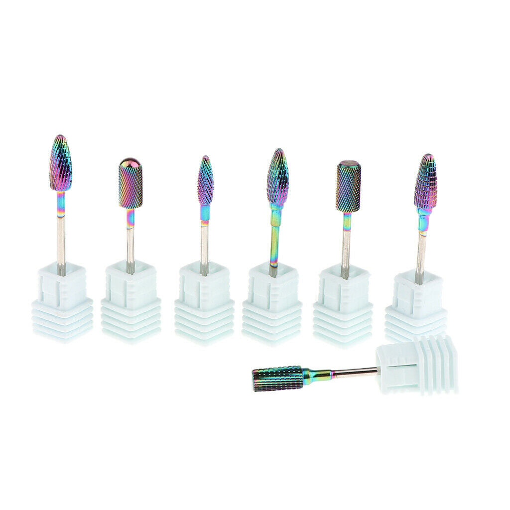 7pcs Nail Files Drill Bit Acrylic UV Gels Removing Manicure Grinding Head