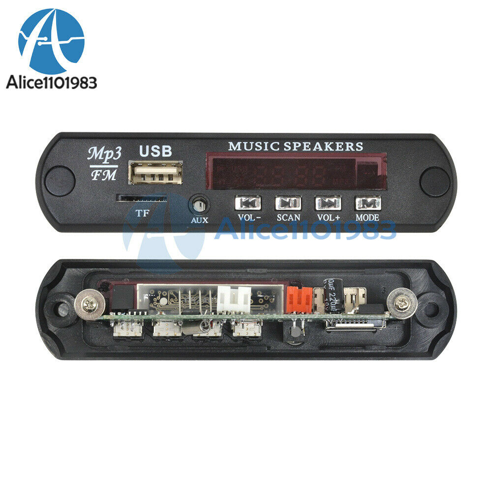 DC 5/12V AUX Car MP3 WMA Decoder Board USB TF Remote SD FM Radio for Car