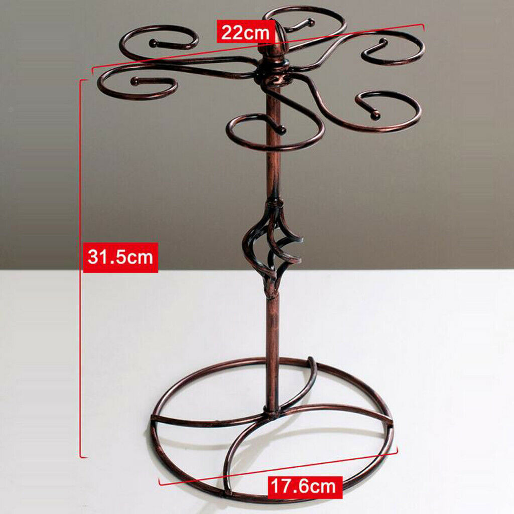 Bronze Metal Freestanding Tabletop Stemware Rack Wine Glass Cup Holder