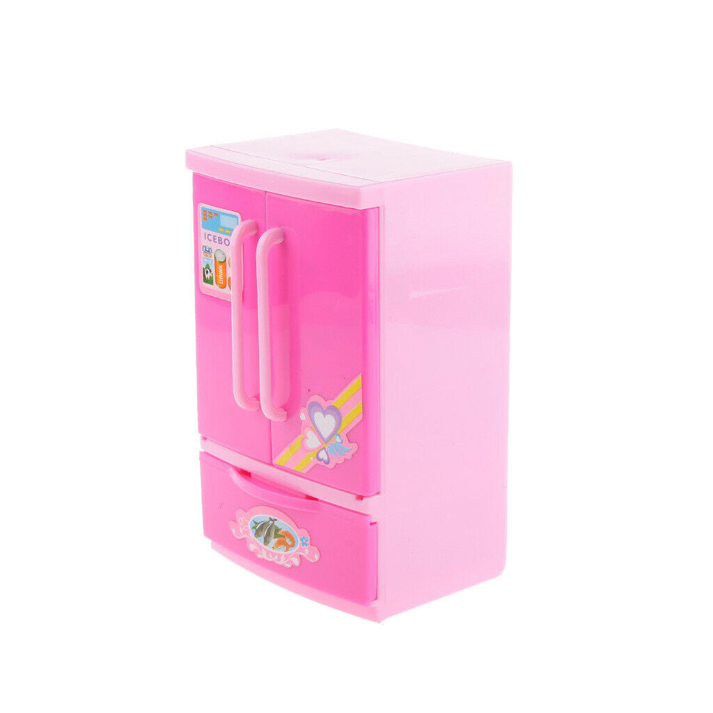 Artificial Kitchen Refrigerator Pink Mini Refrigerator Fridge for Kids With Mom