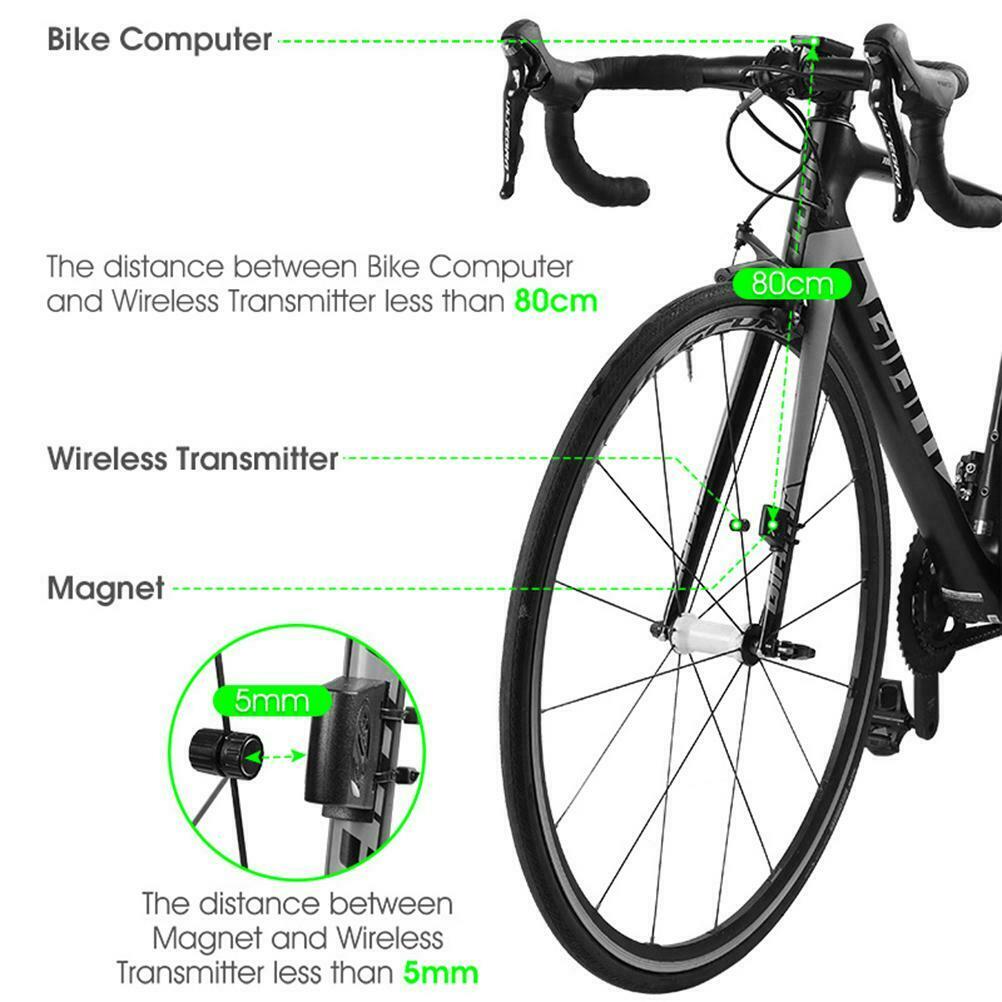 Rechargeable Bike Computer Wireless Waterproof Speedometer Odometer