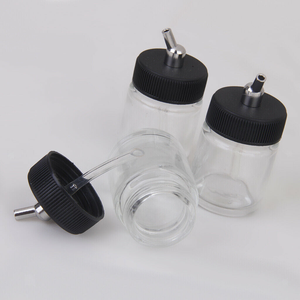 10 x 22cc airbrush bottle empty glasses pot with suction pump lid spray