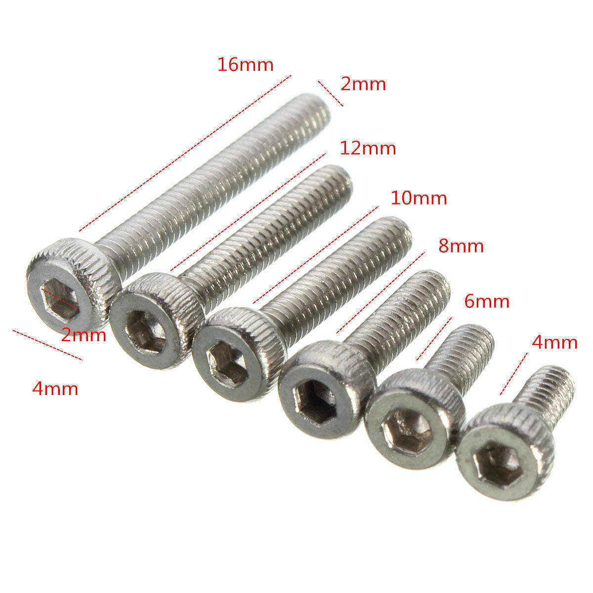180cps M2 Button Head Socket Cap Screws Allen Hex Drive Stainless Steel M2×16mm