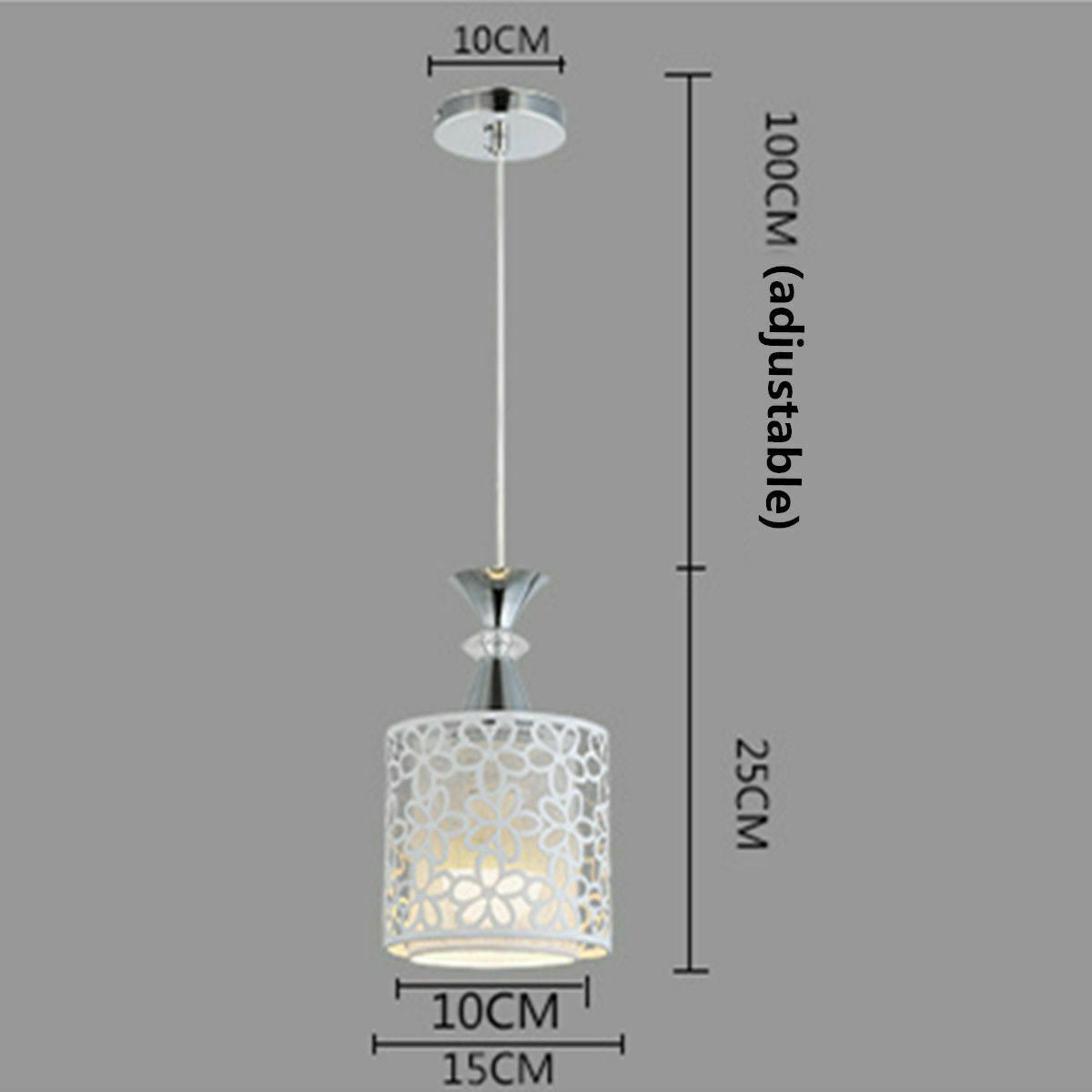 Modern Crystal Iron Pendant Lamp Dining Room Chandelier Decor LED Ceiling Light