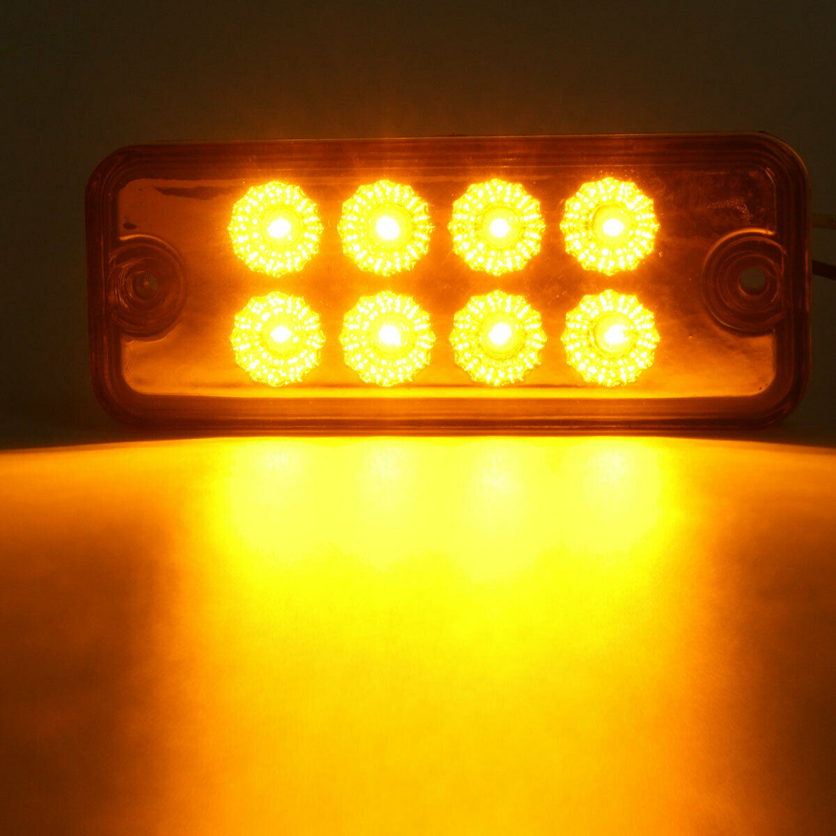 8x 12/24V 8 LED Side Marker Orange Recovery Position Light Lamp Trailer Truck