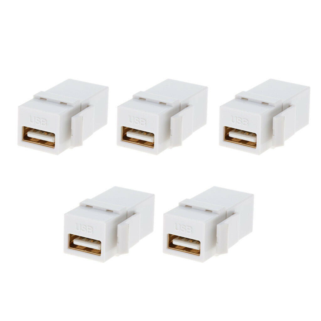 5pcs USB-A Female To Female Panel Insert Adapter For