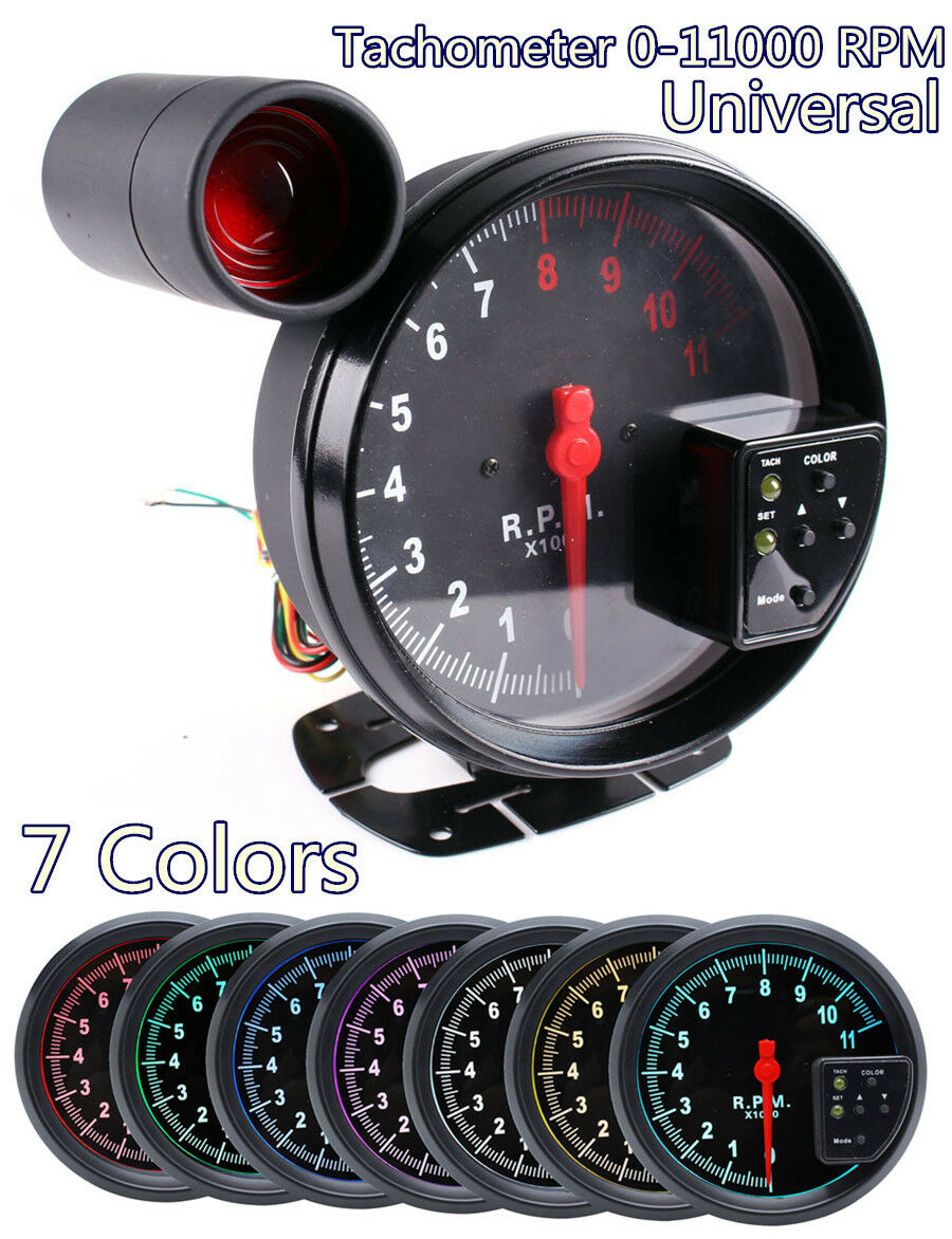 Universal 5Inch 1000K Car Tachometer Gauge Warning Light LED Shift Light Black