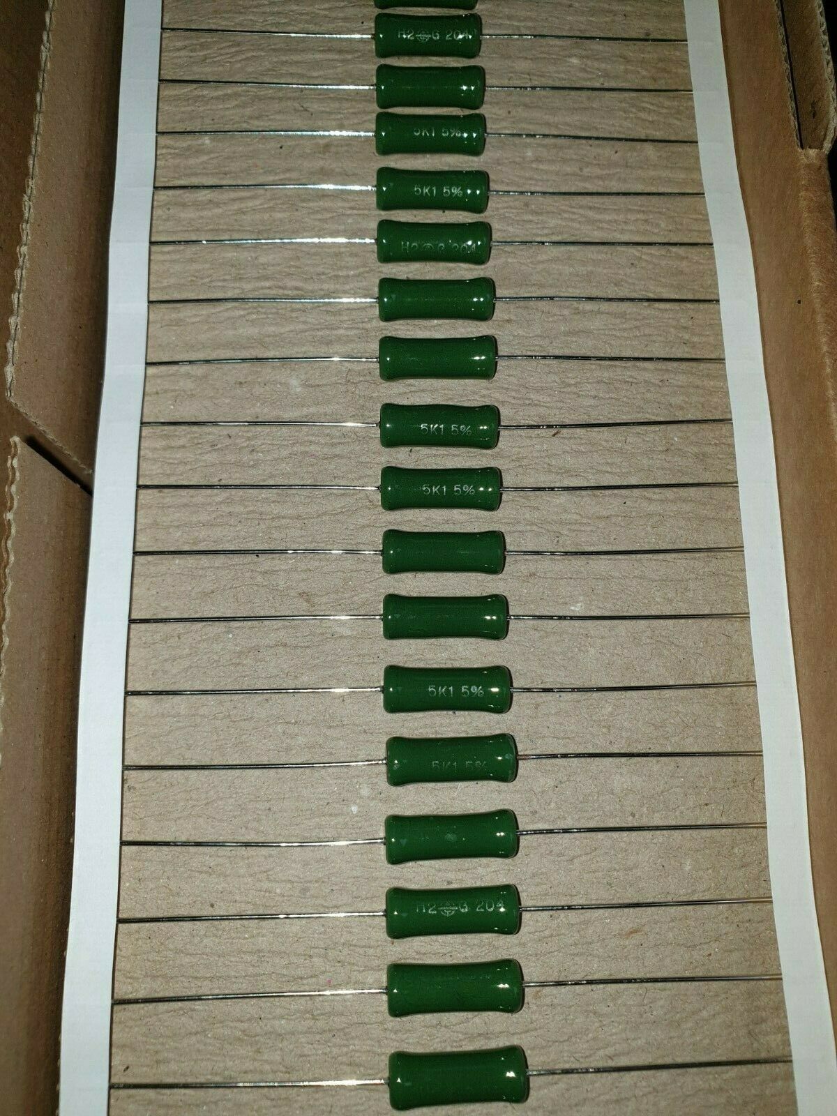 25x VISHAY DRALORIC G204 5K1 7W 5% HIEND VITREOUS TUBE AMP RESISTORS!5w replace