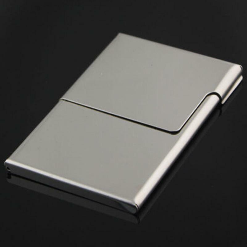 1pc sliding stainless steel id card holder men business card cases Box Portable