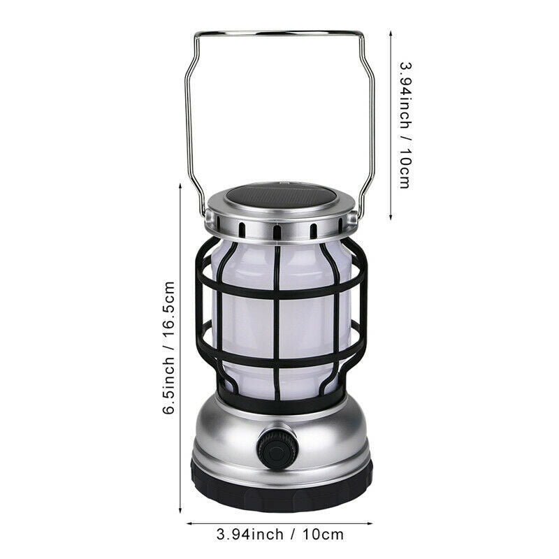 Solar Powered Retro Kerosene light Camping Lamp Flame Light Portable Lantern
