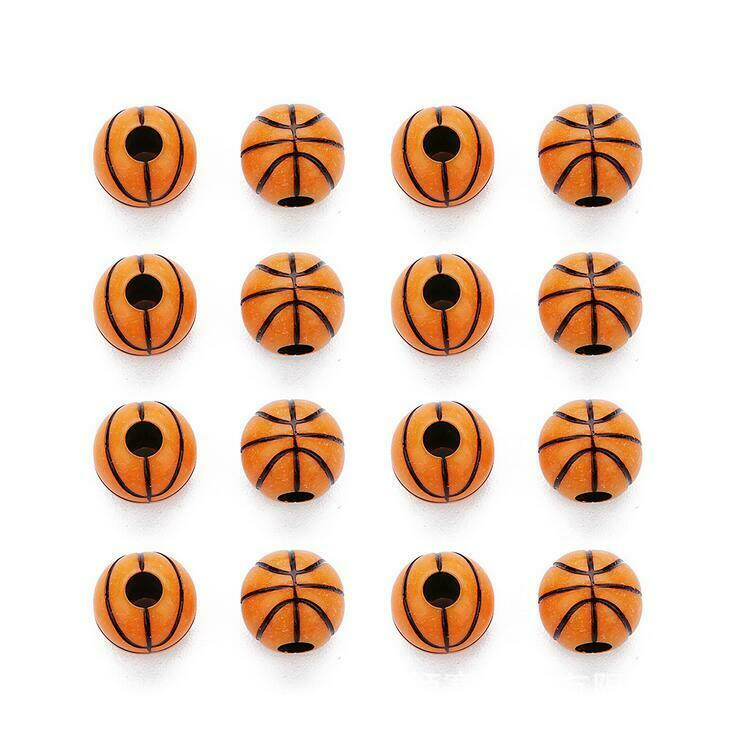 100pcs Acrylic Beads Basketball shape DIY Handmade beading Bracelet Jewelry 11mm
