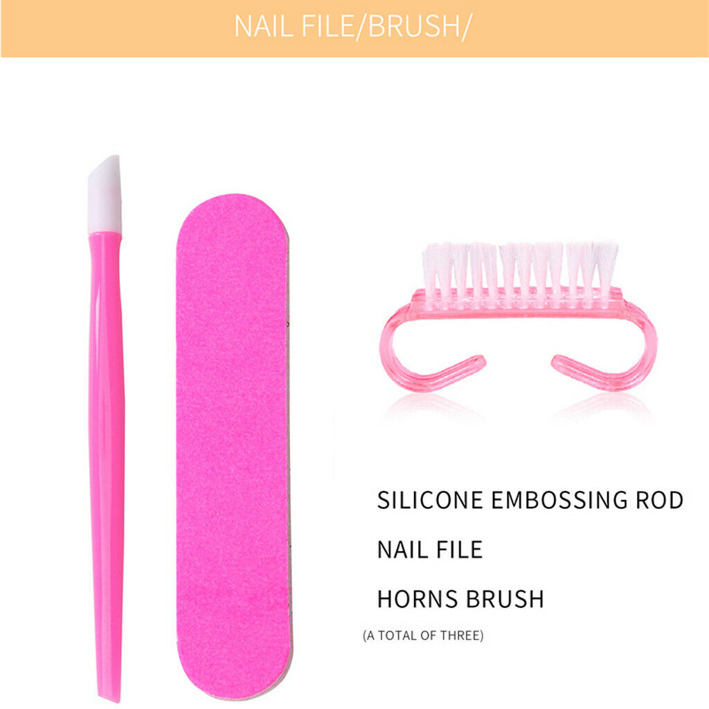 12 Pack Nail Dryer Light Polisher Crystals Brushes Nail File Striping Tapes