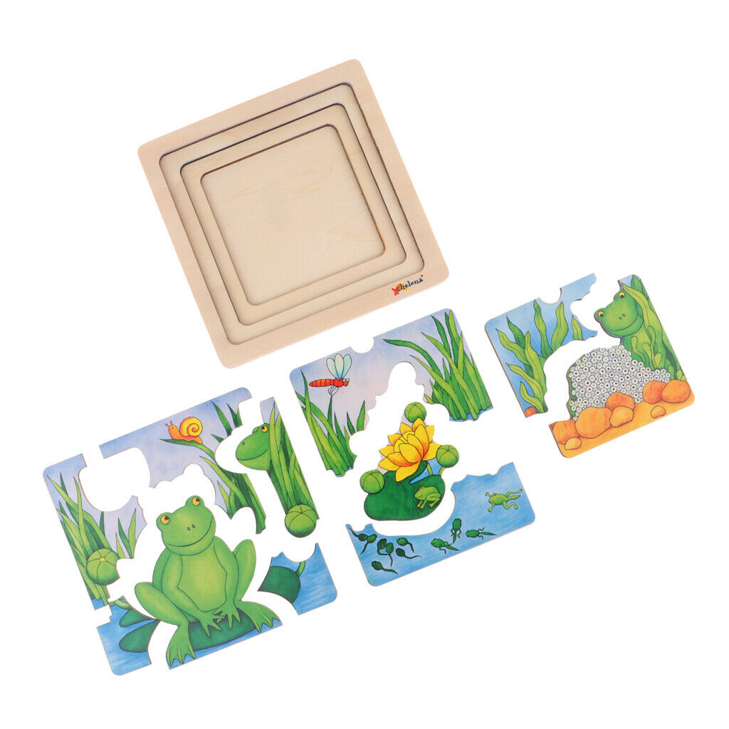 Wooden Kids Puzzle Toys Education Learning Jigswas Toys Gifts Frog